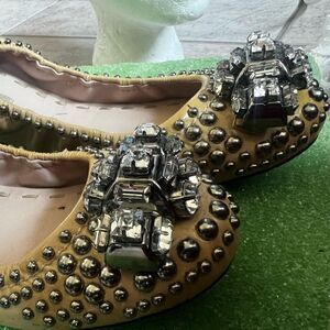 Miu miu swarovski crystals flats stuffed beaded shoes chunky diamonds